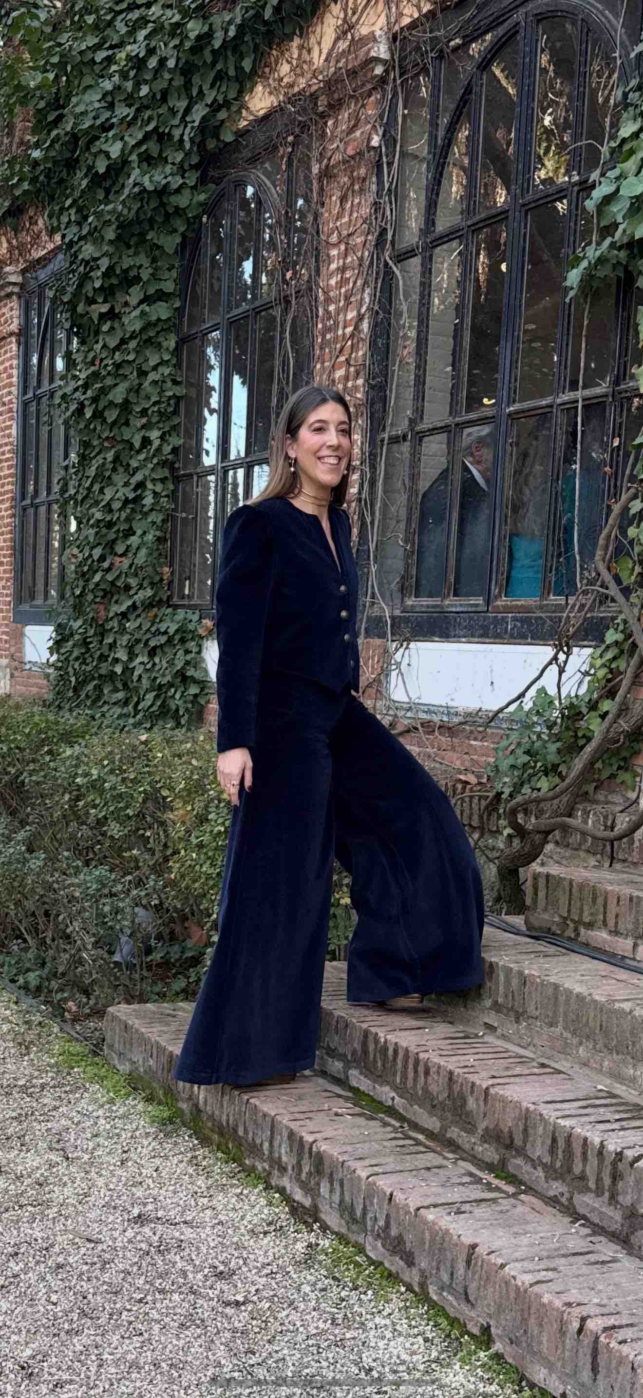 Alquiler Traje de terciopelo azul marino Himba | Jointy