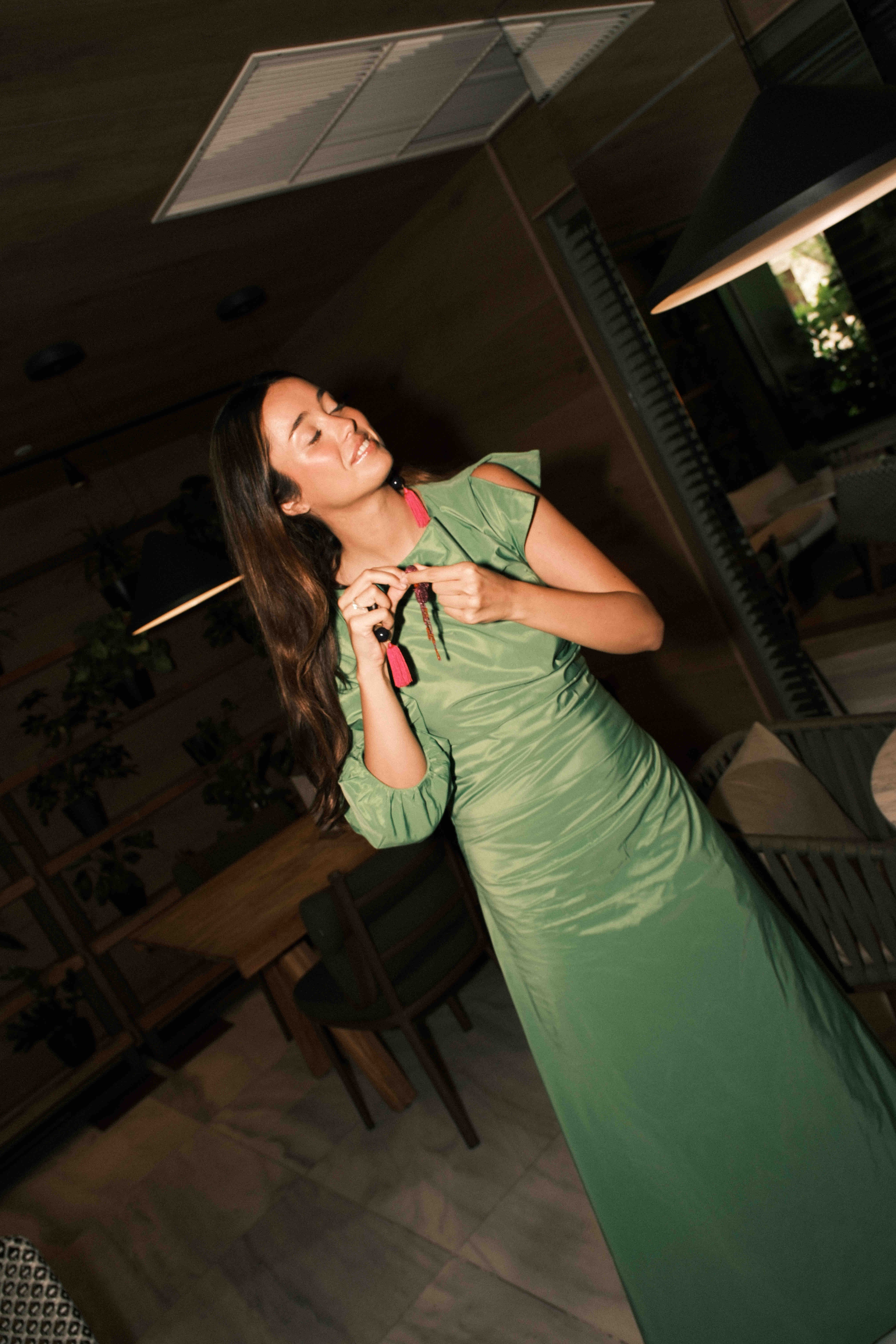 Alquiler Vestido verde Purificación García | Jointy