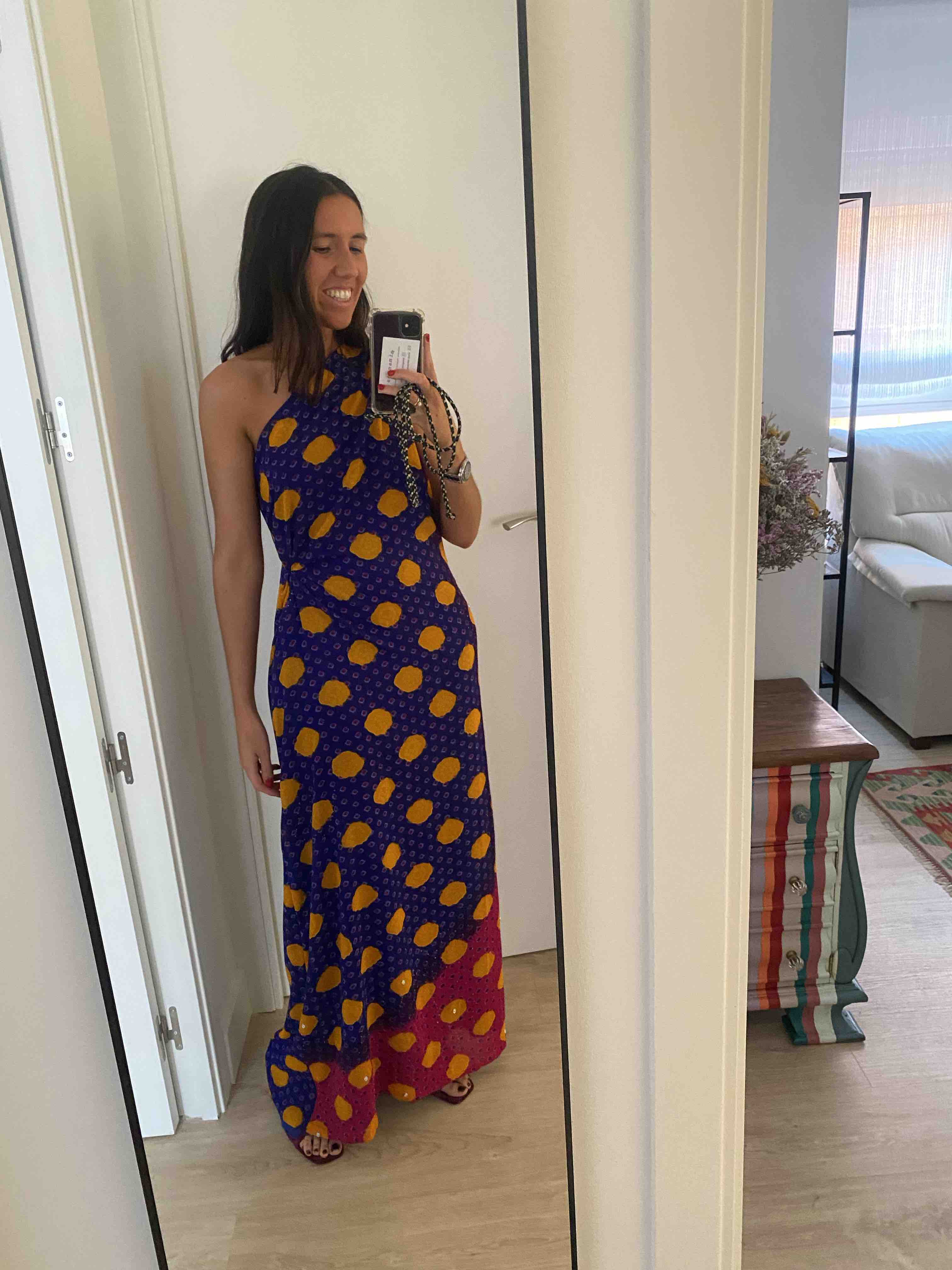 Alquiler Vestido largo y capa con tela de sari | Jointy