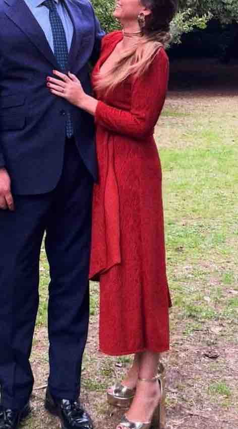 Alquiler Vestido Cherubina tono teja talla XS | Jointy