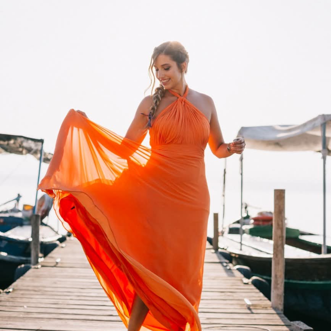 Alquiler Vestido Boda Naranja | Jointy