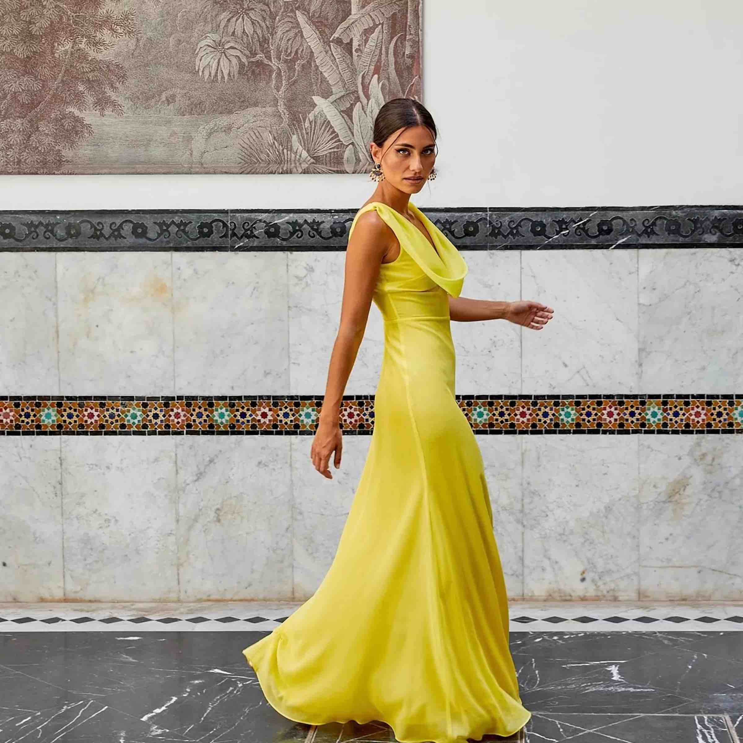 Alquiler Vestido amarillo lady pipa | Jointy