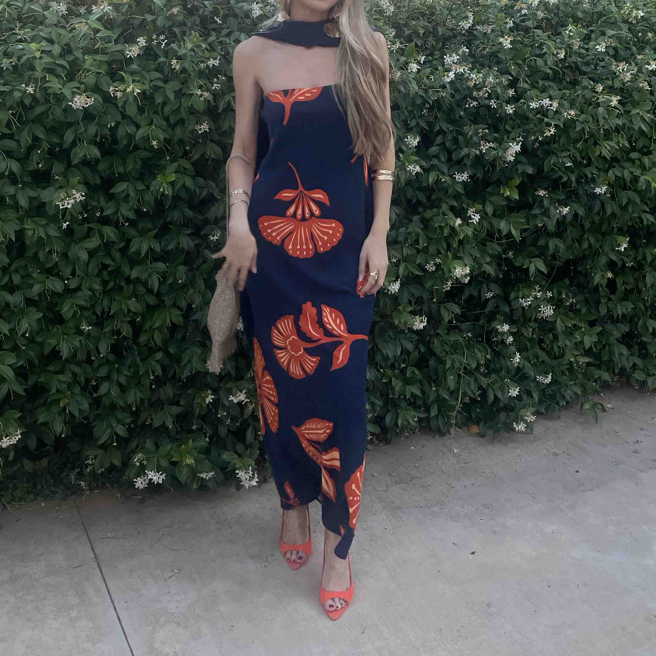 Alquiler vestido palabra de honor estampado | Jointy