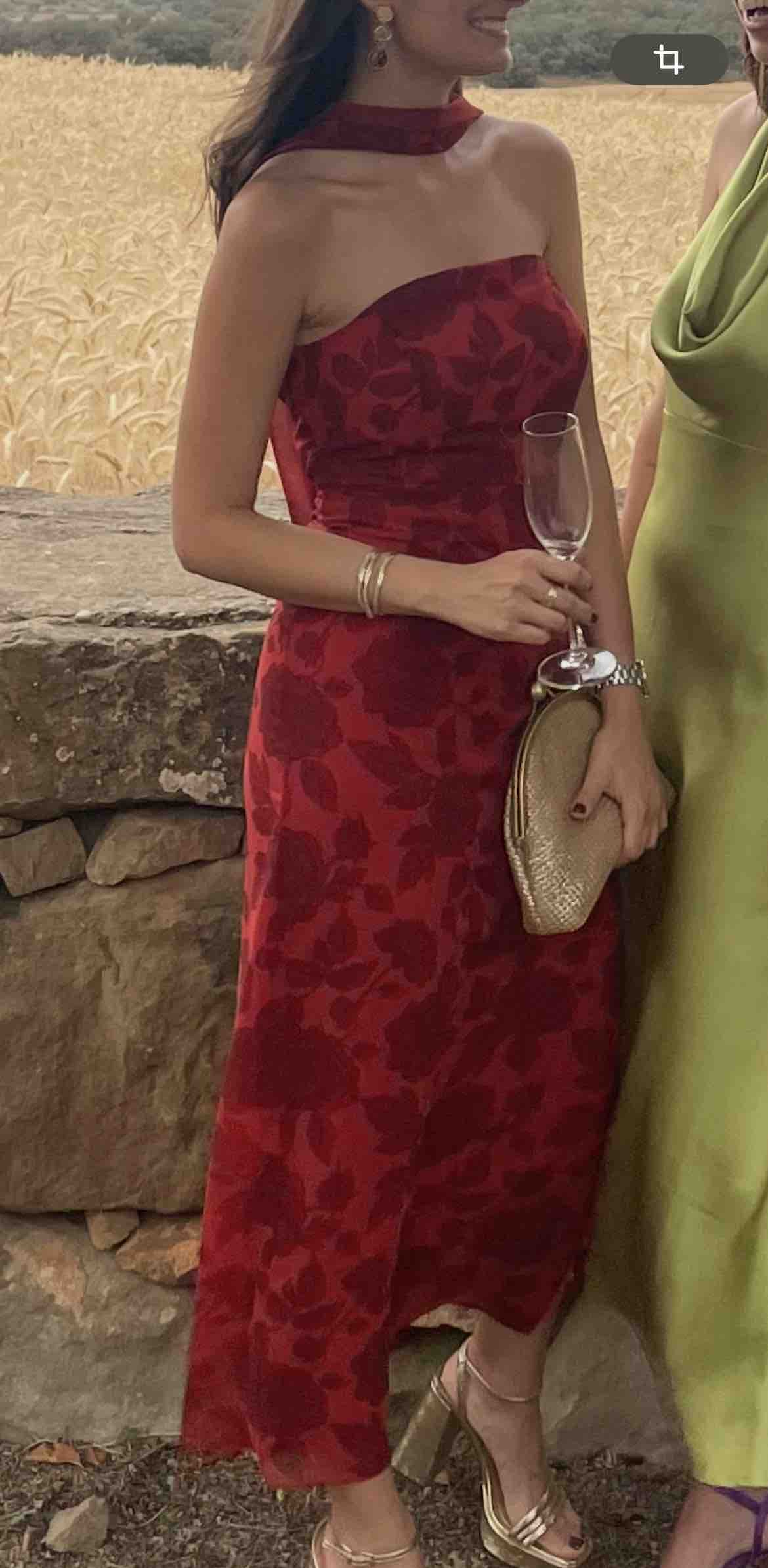 Alquiler Vestido lady pipa rojo rosas | Jointy