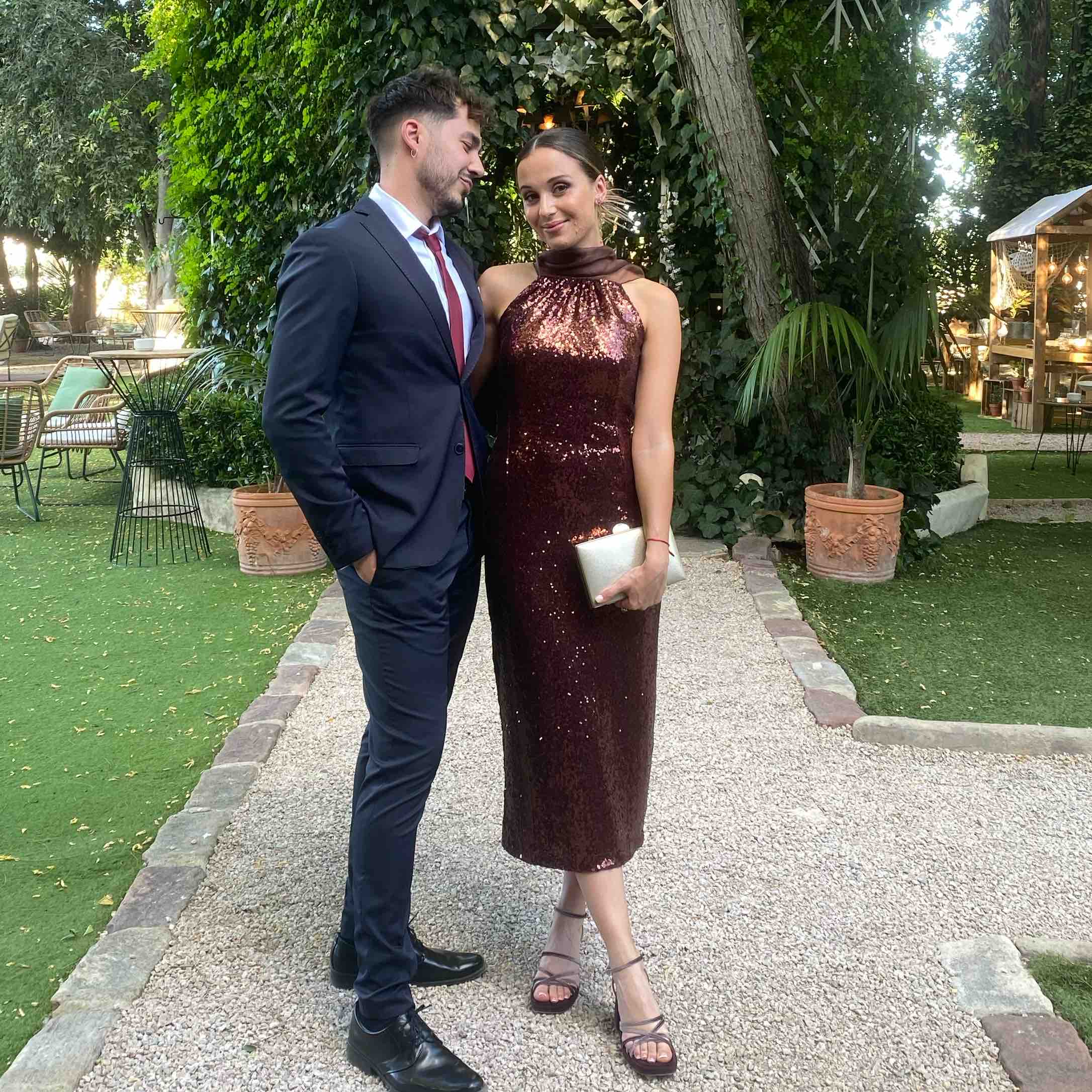 Alquiler Vestido lentejuelas marrón | Jointy