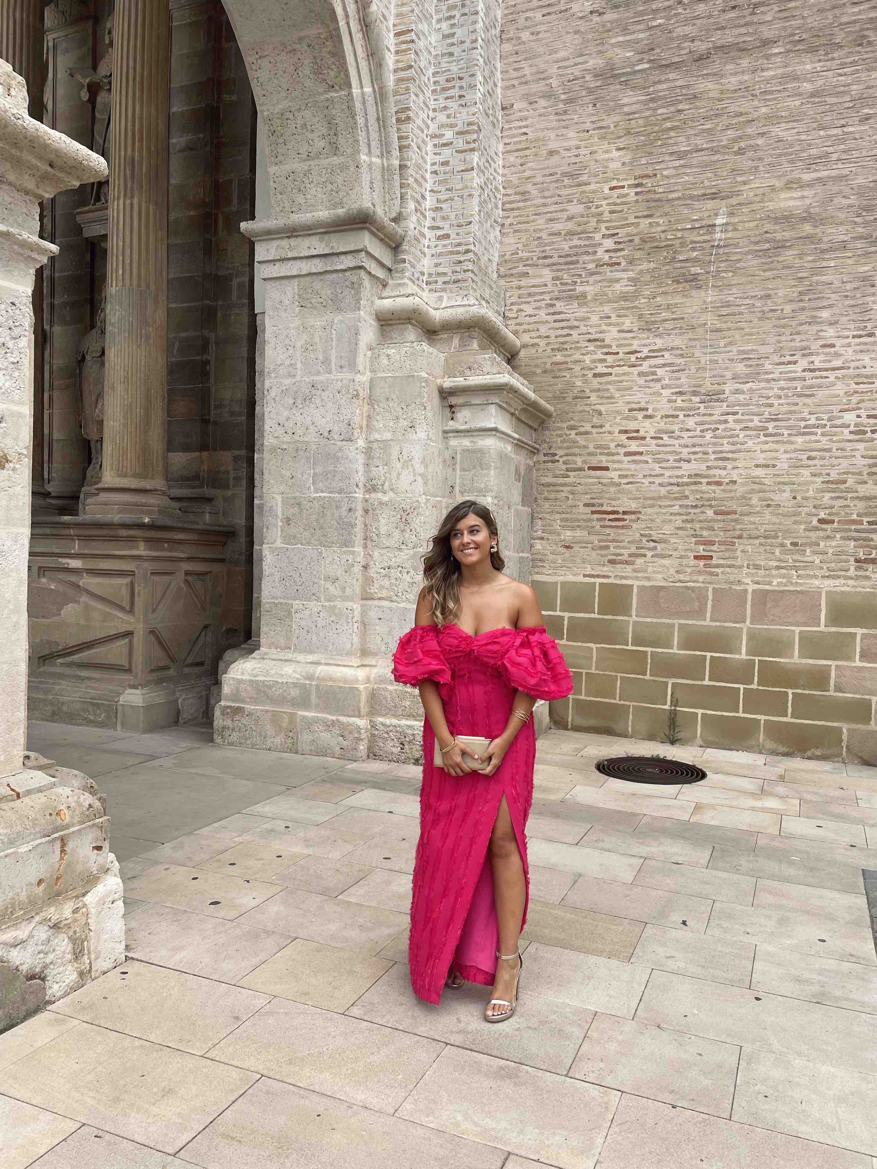 Alquiler Vestido fucsia Redondo Brand | Jointy