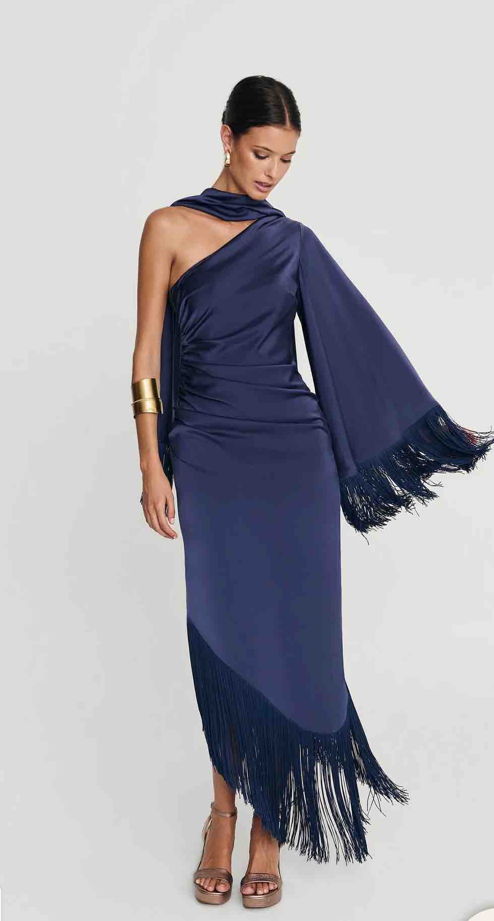 Alquiler Vestido azul marino Miphai | Jointy