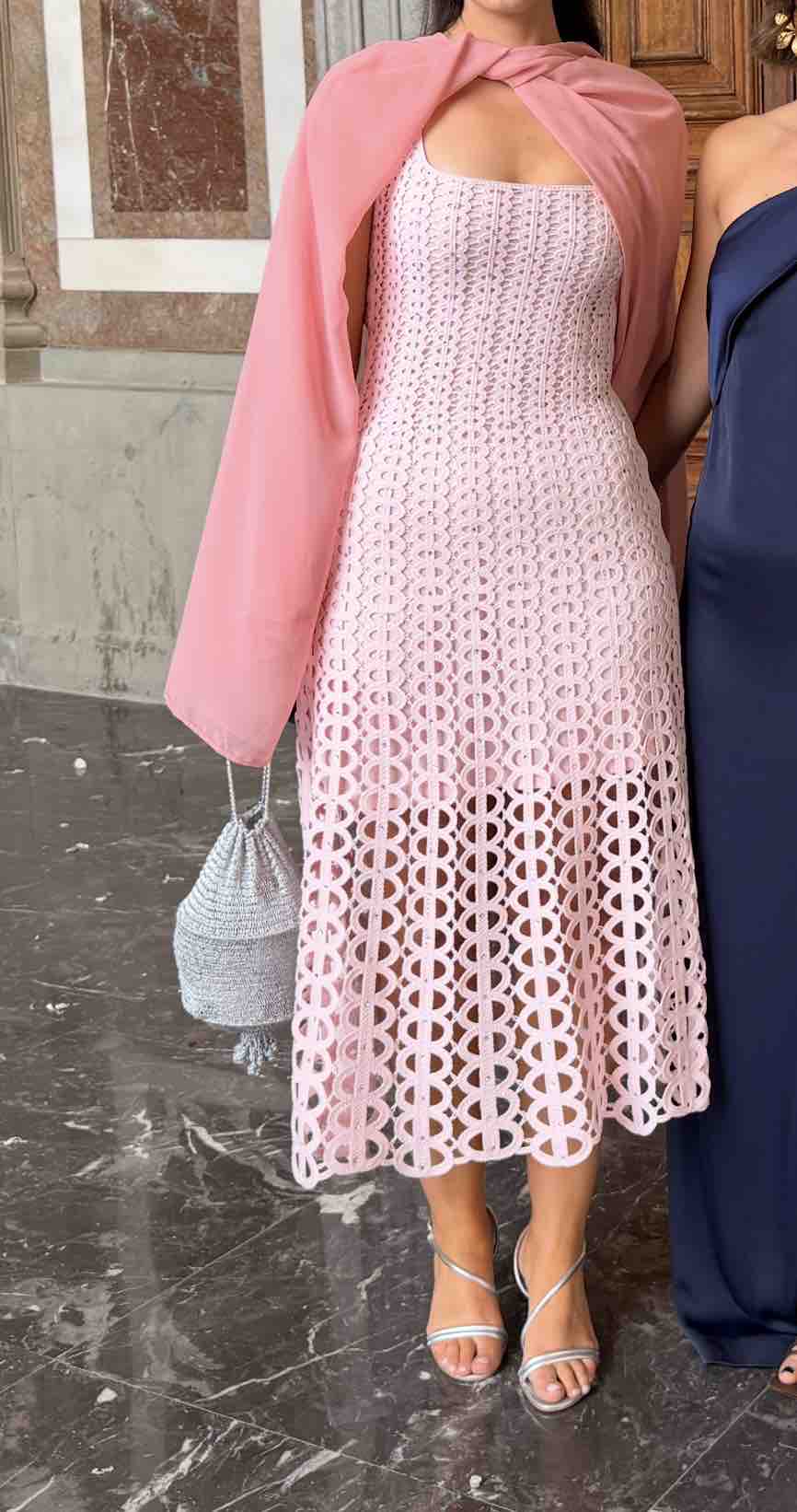 Alquiler Vestido rosa midi strass Maje | Jointy