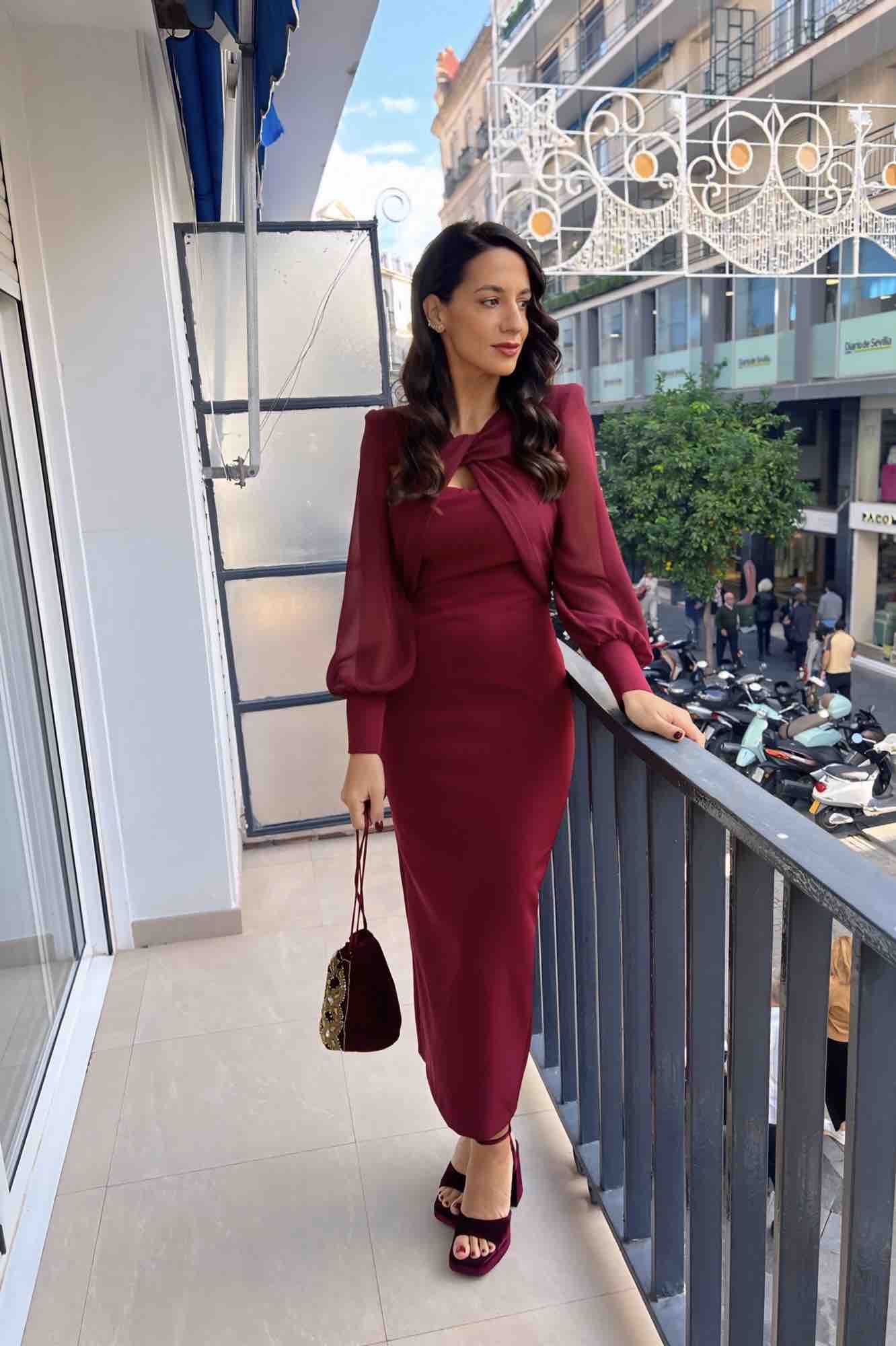 Alquiler Vestido burdeos de Cardié | Jointy