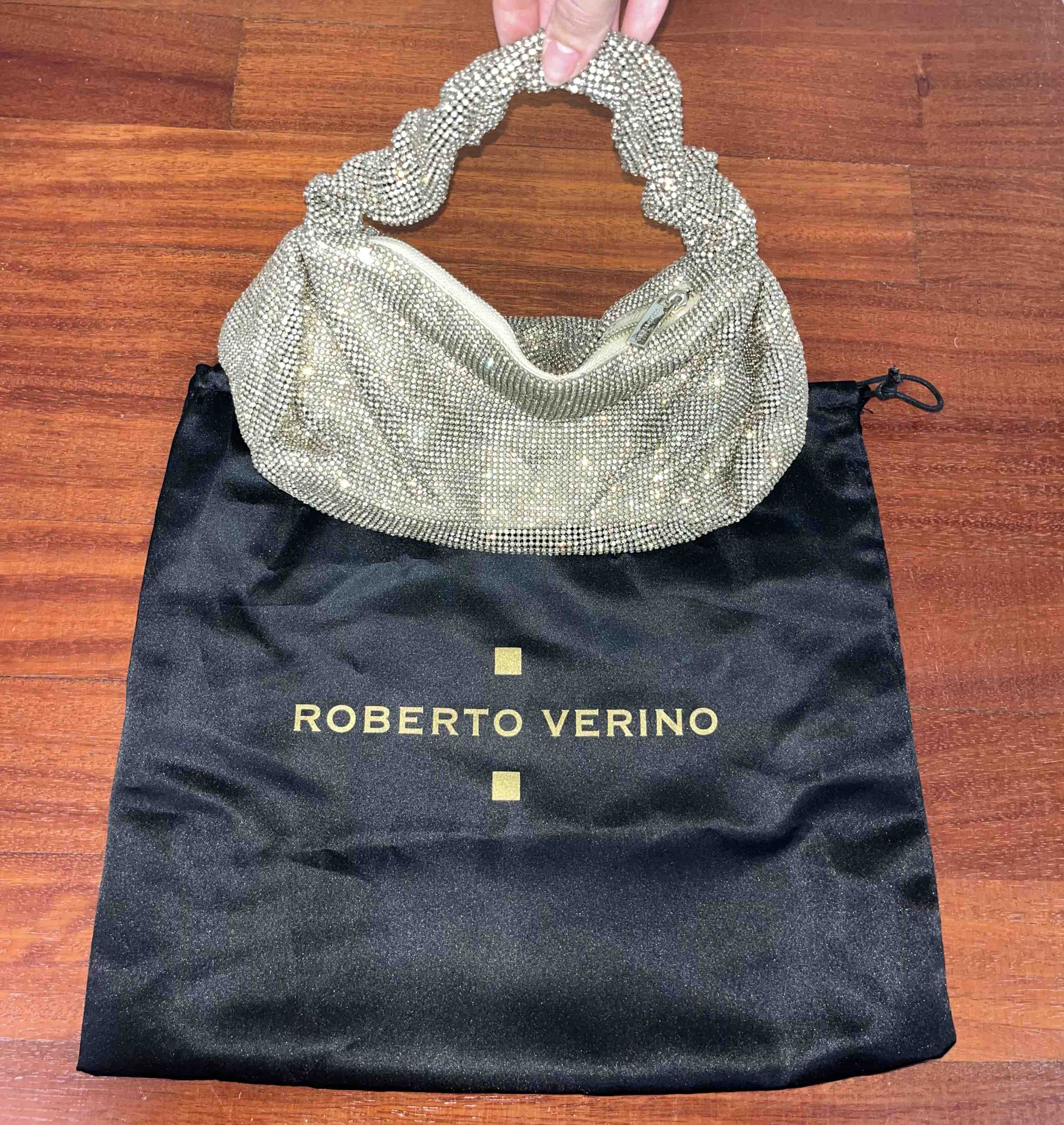 Alquiler Bolso de fiesta dorado con cristales Roberto Verino | Jointy