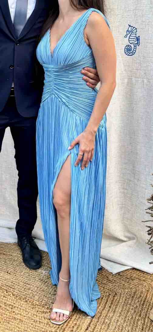 Alquiler Vestido azul largo Azazie | Jointy