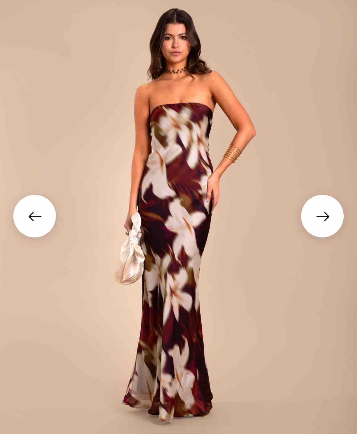 Alquiler vestido The-Are marrón con estampado de flores | Jointy